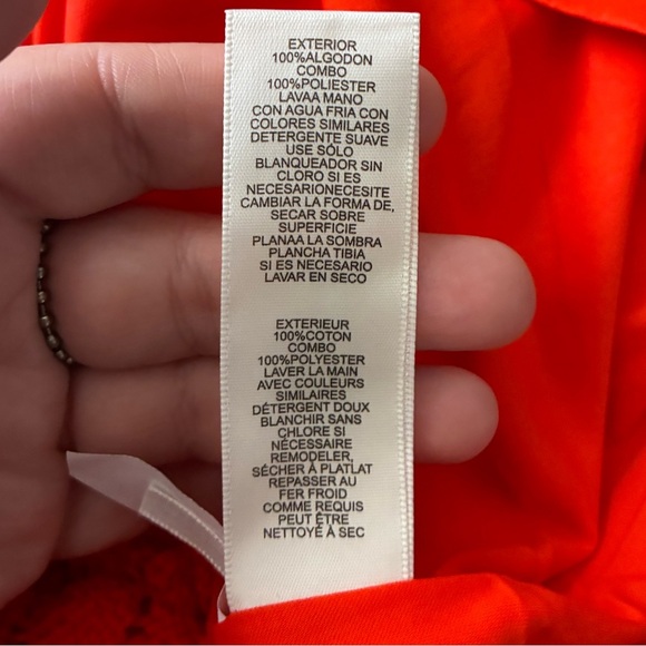 Eliza J Vibrant Orange Halter Midi Sheath Crochet Dress L - Picture 14 of 15